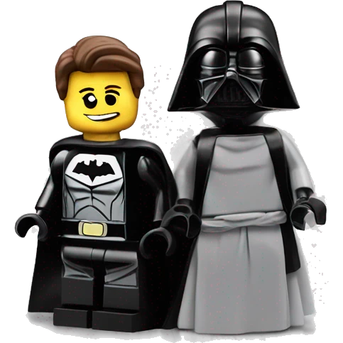 Lego Princess Leia and Batman get married but Darth Vader is mad  emoji