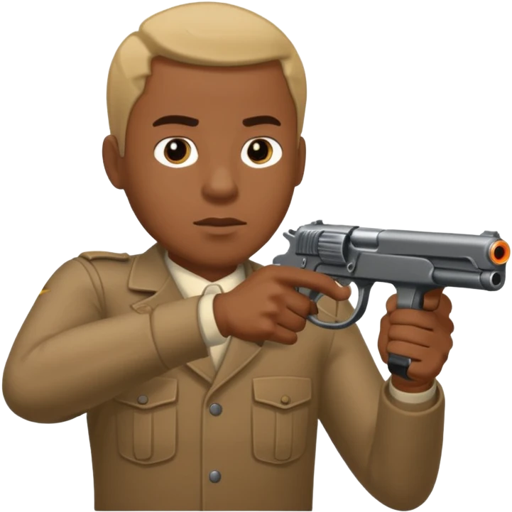 Black guy shooting gun sideways emoji
