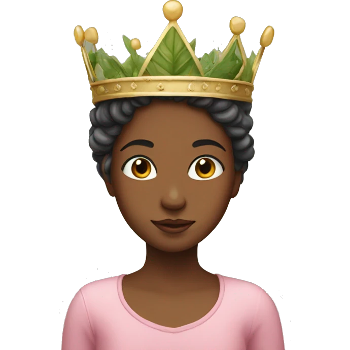 girl in nature portrait wearing crown emoji