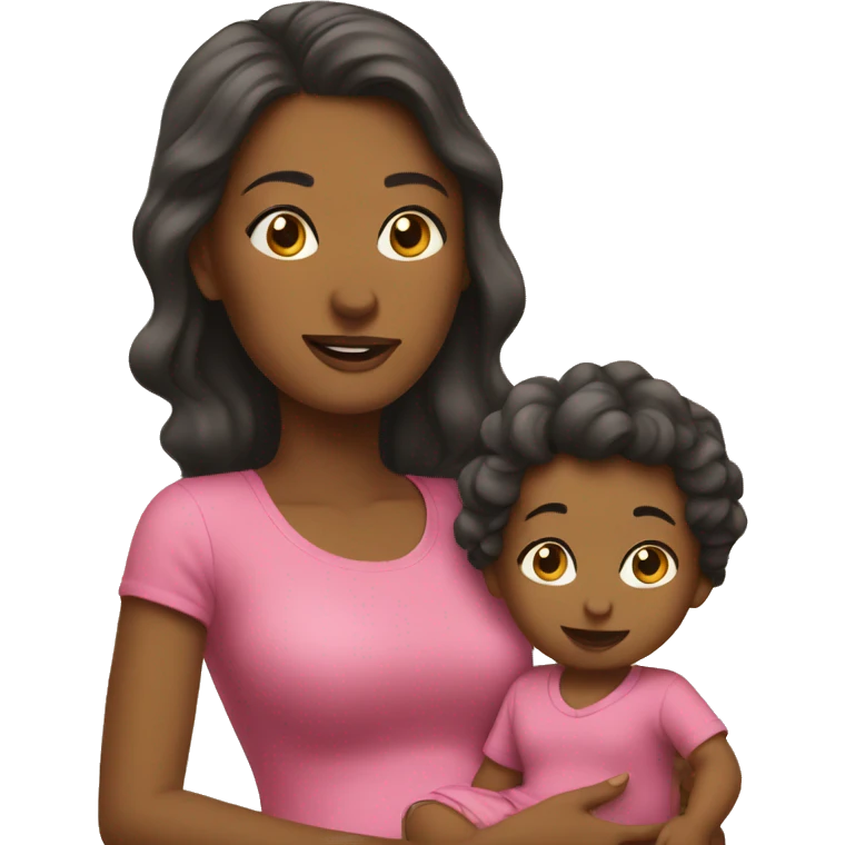 Mom with babygirl toddler emoji