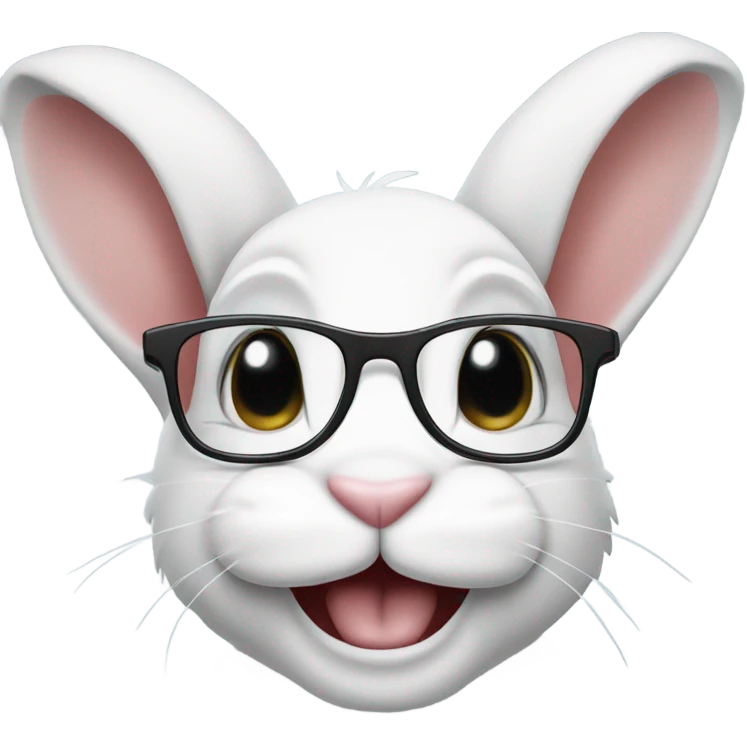 Bunny wearing glasses and smiling  emoji