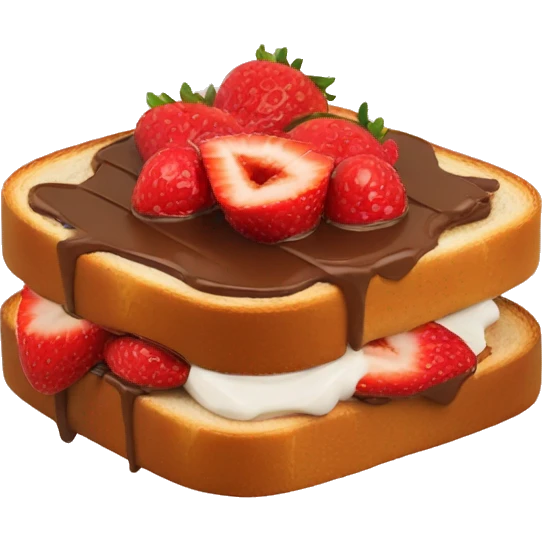 Nutella toast with strawberries emoji