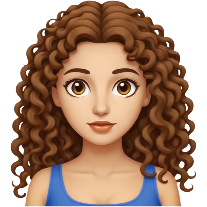 attractive Greek woman with long curly hair and light skin emoji