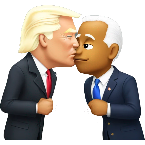 Donald trump kissing Joe Biden  emoji