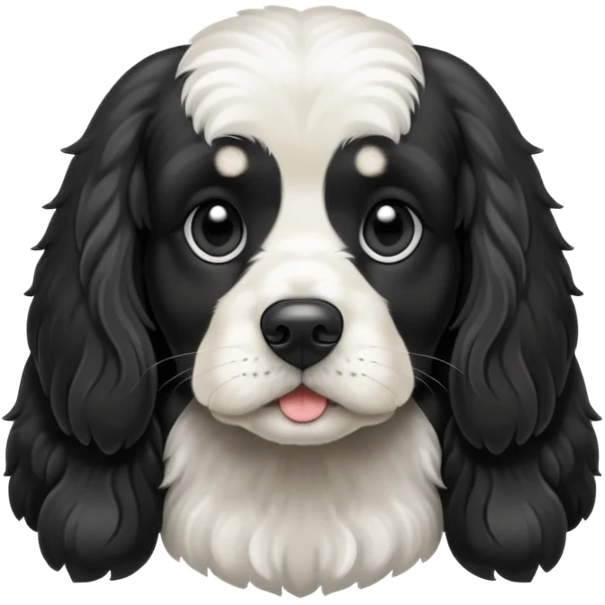 Собака русский кокер спаниель черно-белого цвета emoji