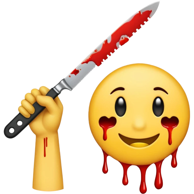 slitting my wrist normal round yellow emoji like traditional original emojis before the people ones with a knife, the one on the right is getting there, include a knife cutting a wrist  emoji