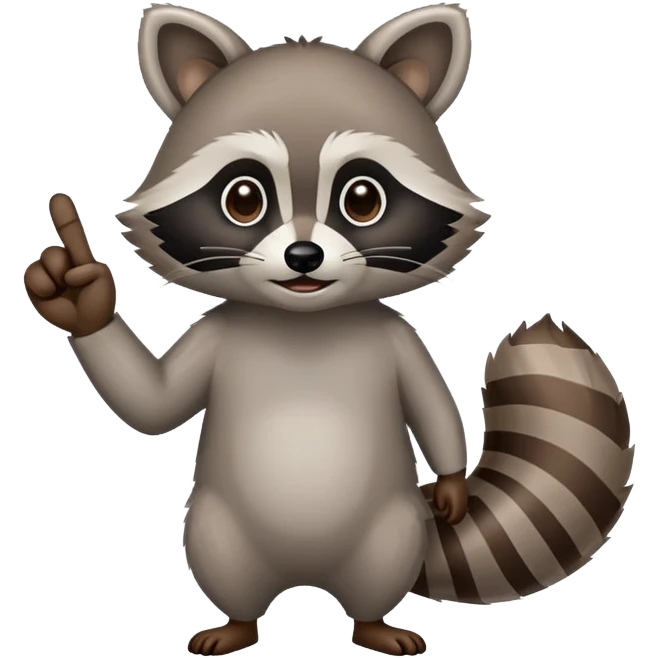 raccoon giving the finger emoji