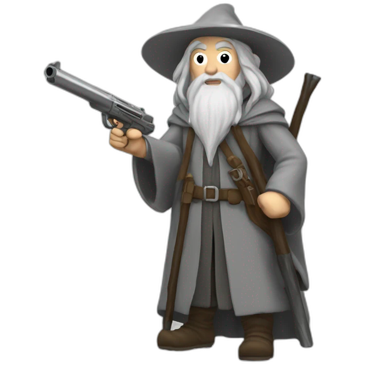 gandalf with gun emoji