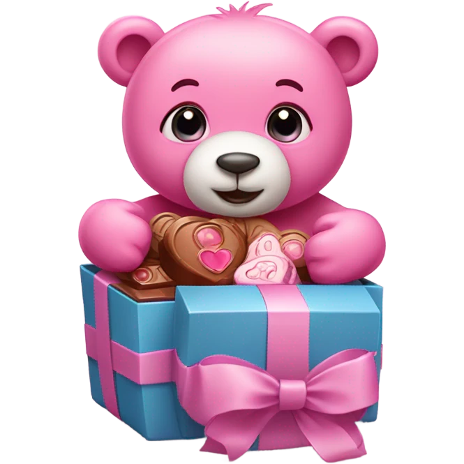 cute pink Valentine’s Day bear  emoji