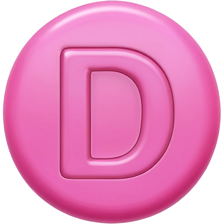 pink letter D emoji emoji