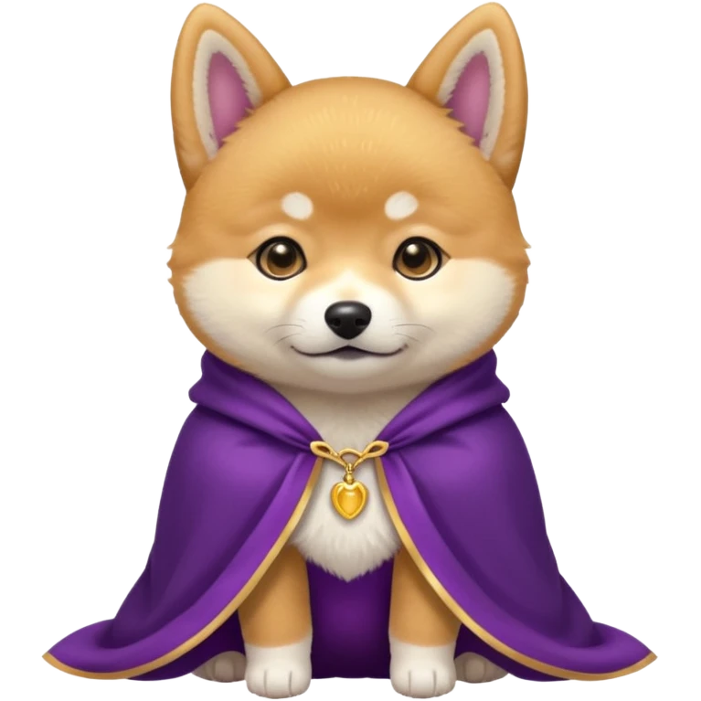 baby shiba dog, in magic purple cloak emoji