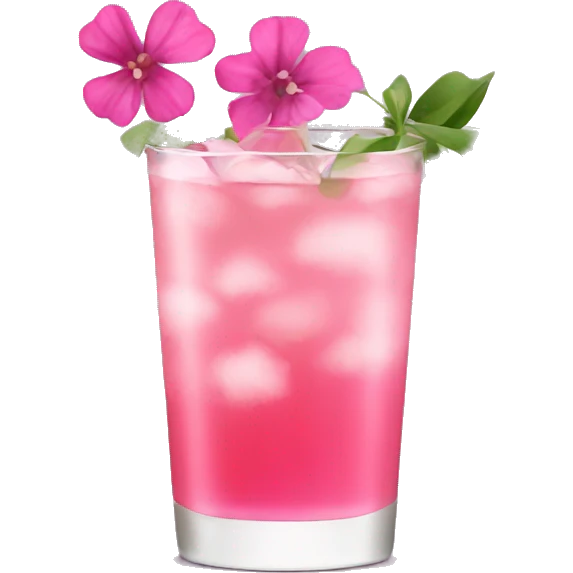 Cocktail with pink flowers emoji