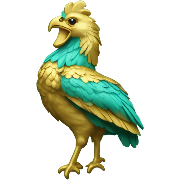Turquoise and gold Chanticleer  emoji