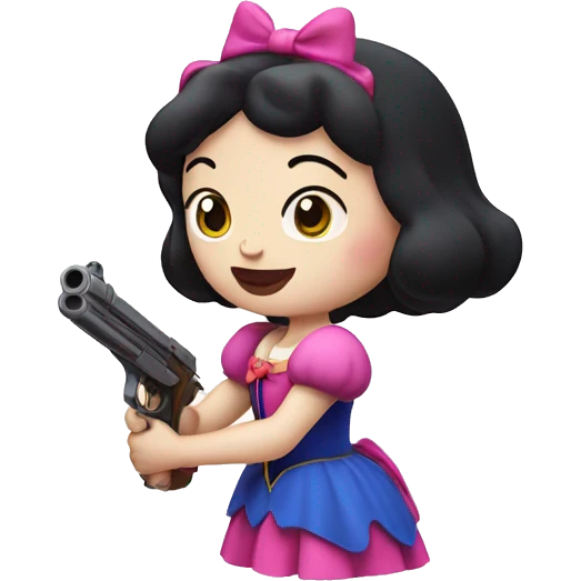 Snow White with a pink gun emoji