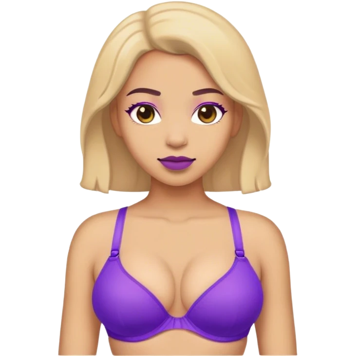 light skin purple bra emoji