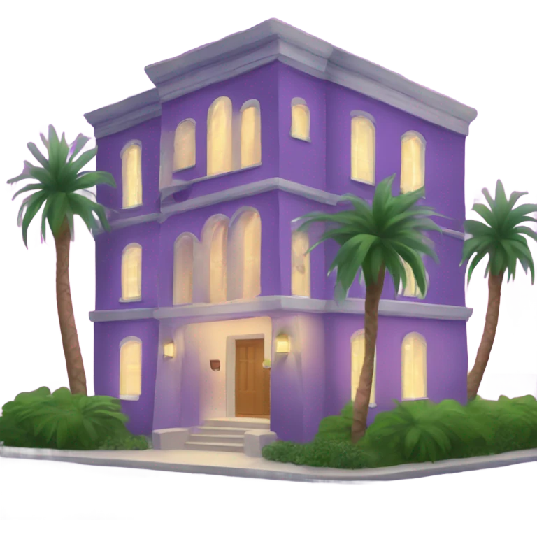 I need a two story building with purple lights and palm trees named Jaguars emoji