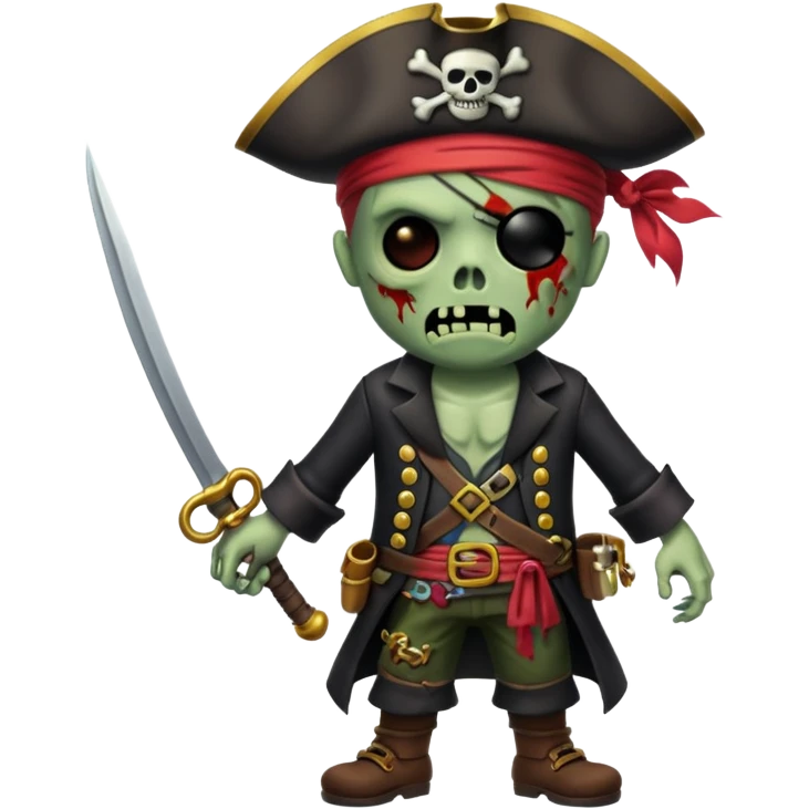 Pirate Zombie full body emoji