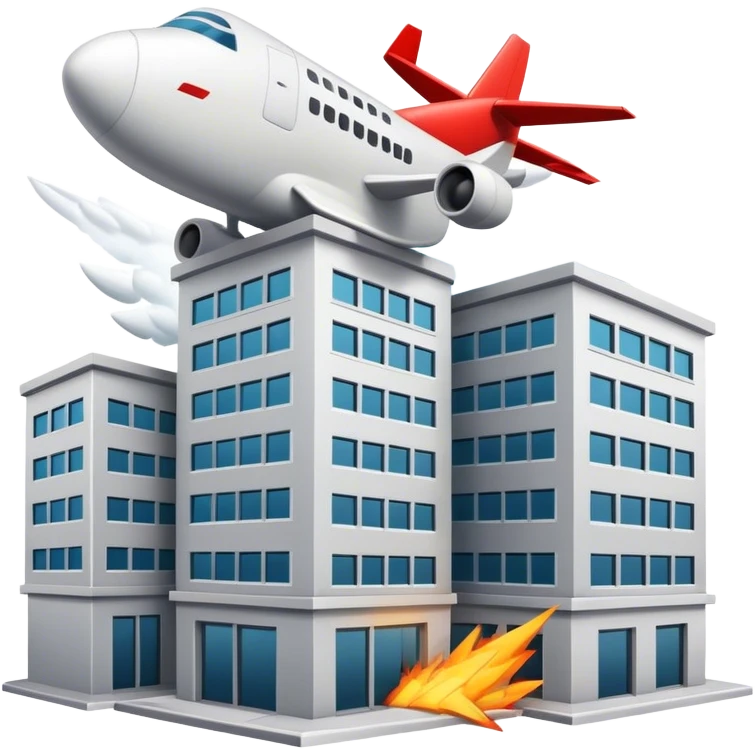 Planes crashing into building emoji