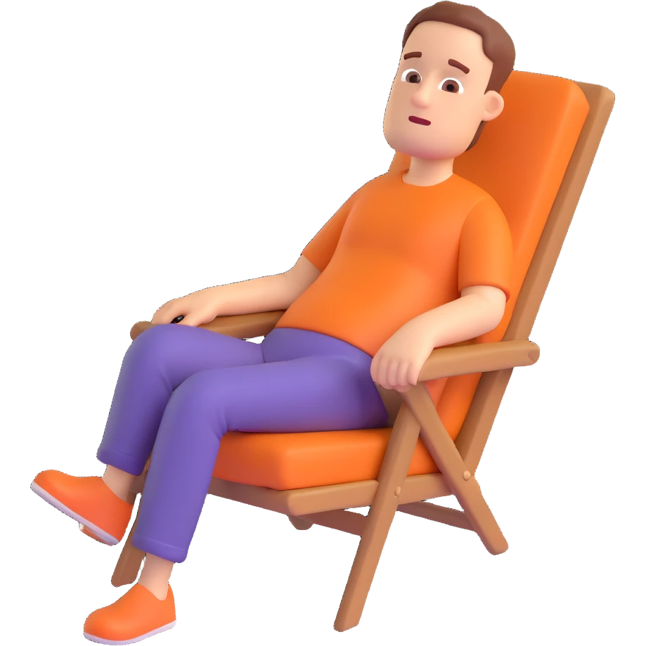 a nonchalant character, relaxed and indifferent emoji