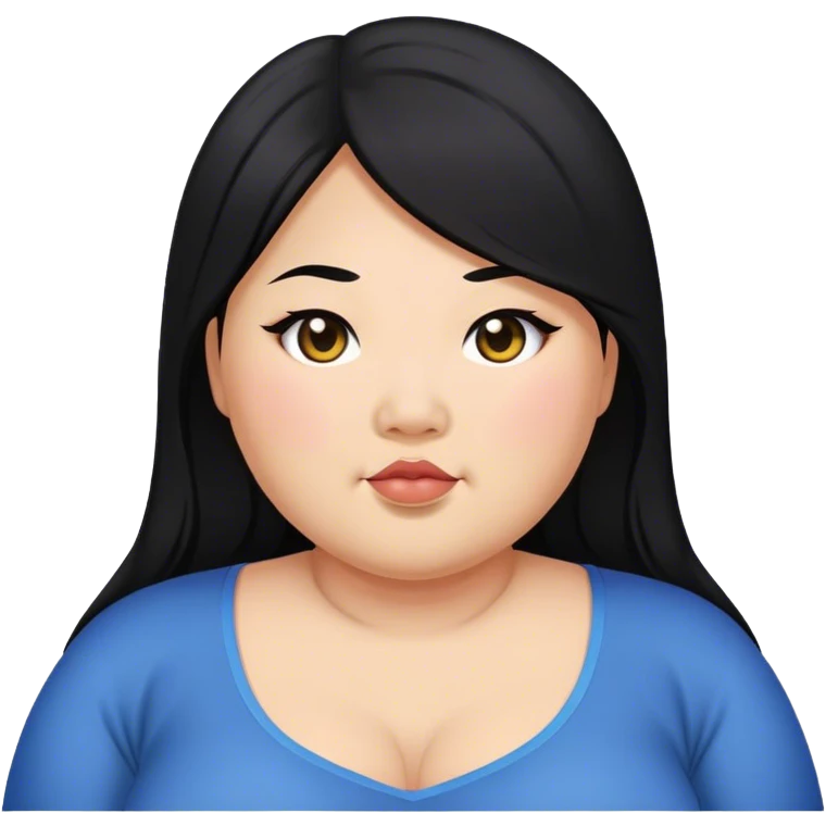 Asian bbw black long hair  emoji