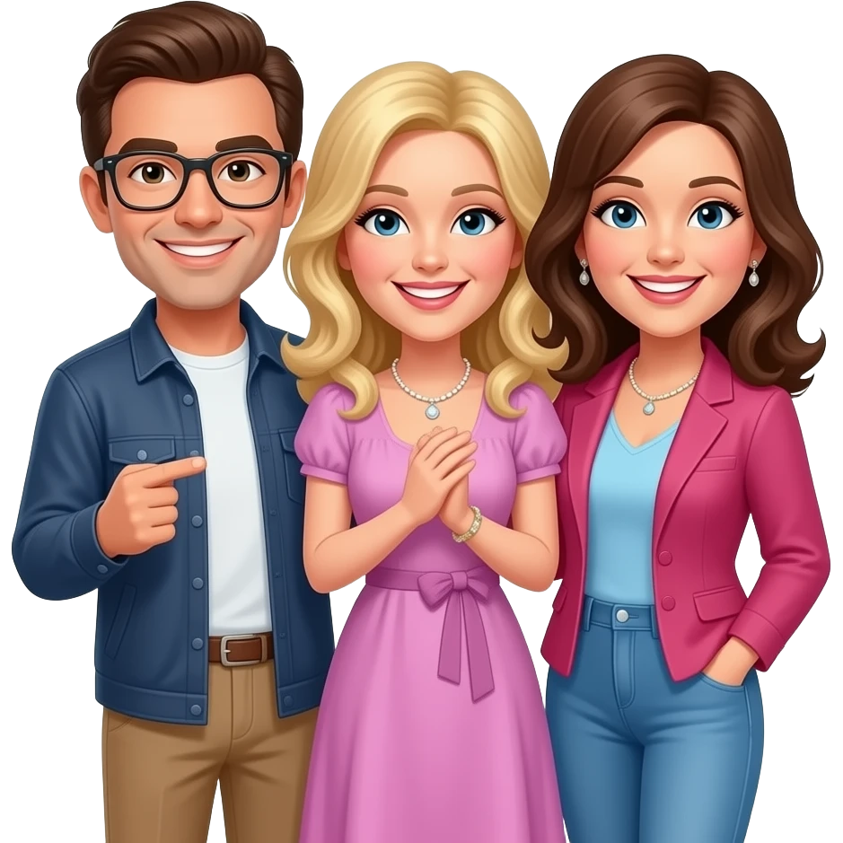 Jack, chrissy, and Janet from Three's Company celebrating emoji