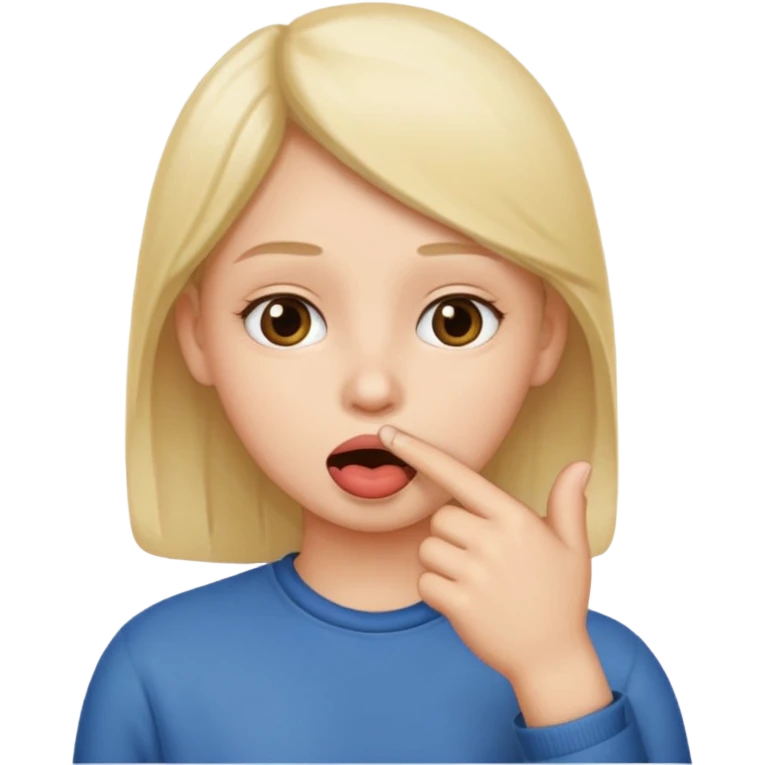 un emoji con el dedo en la boca emoji