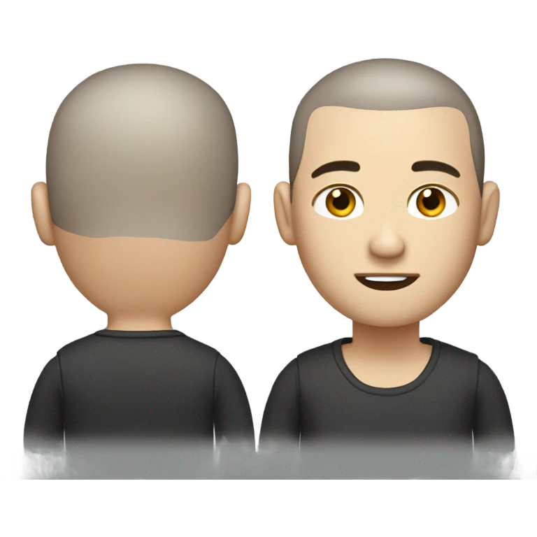 dark hair male, buzzcut, white skin emoji