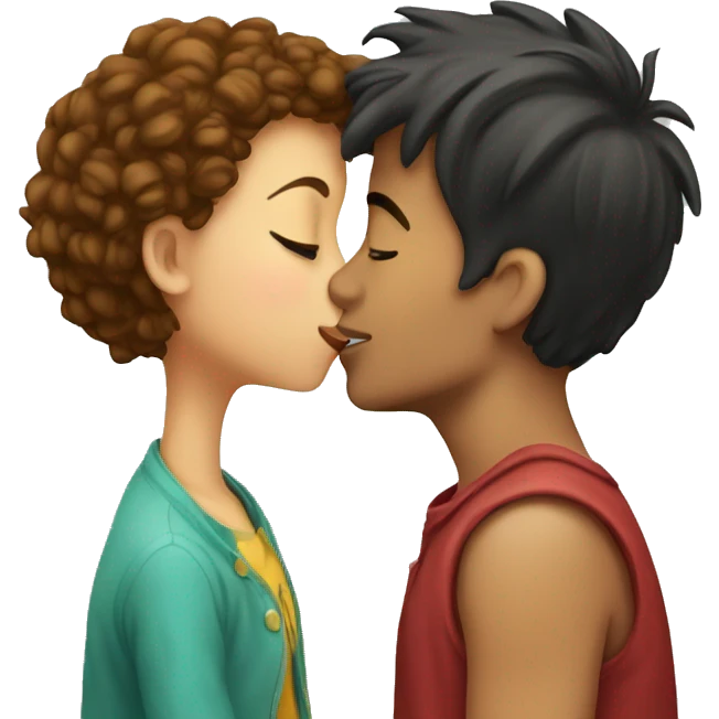 boy kiss girl emoji
