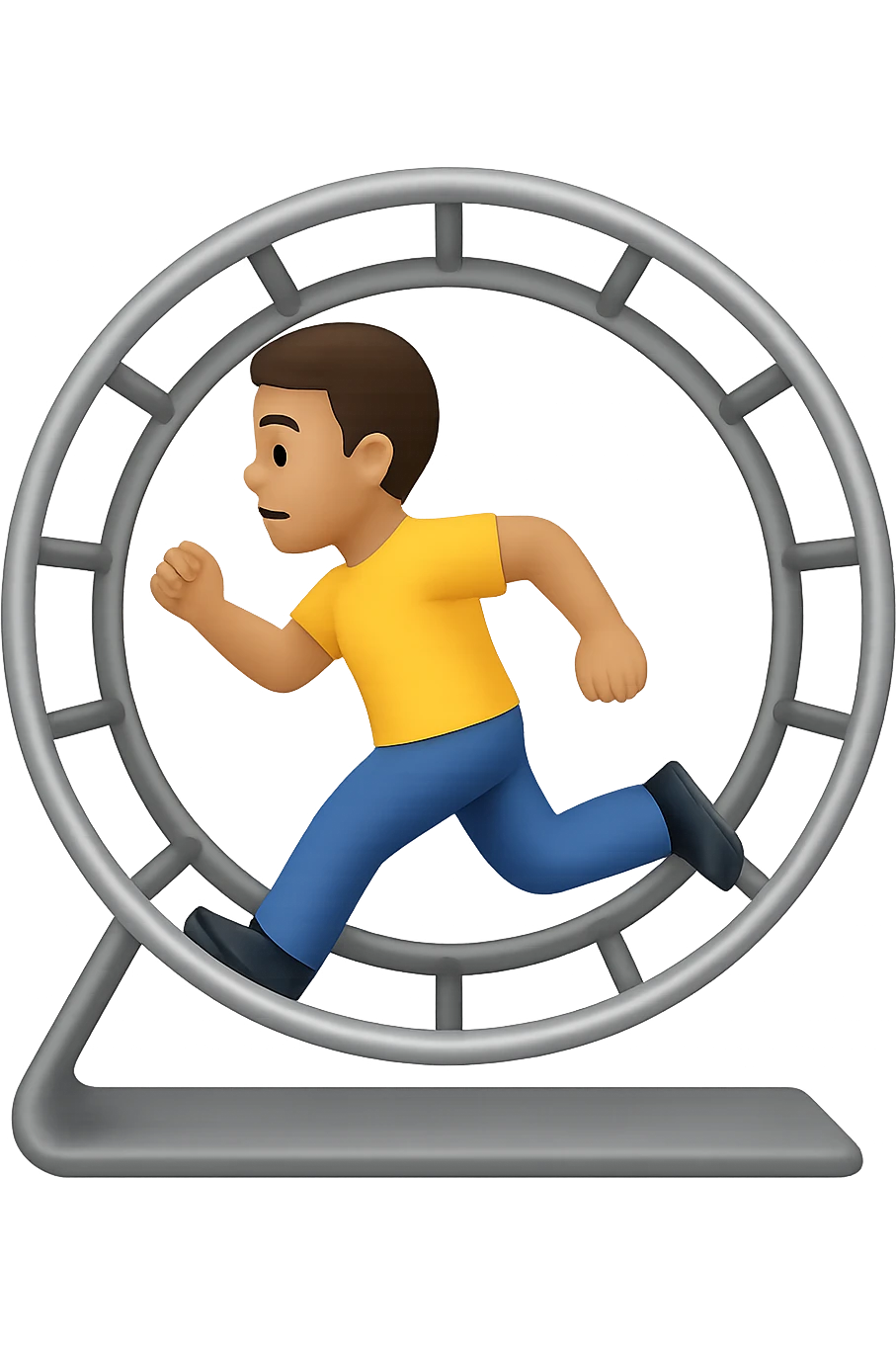 Uomo che corre dentro la ruota del criceto emoji style iphone  emoji