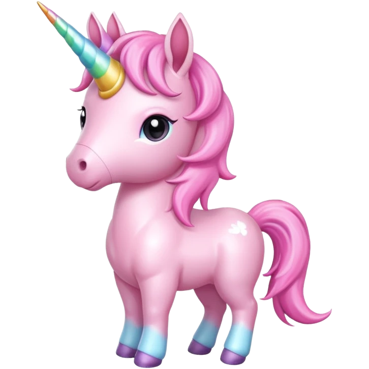 baby pink unicorn, chibi full body emoji
