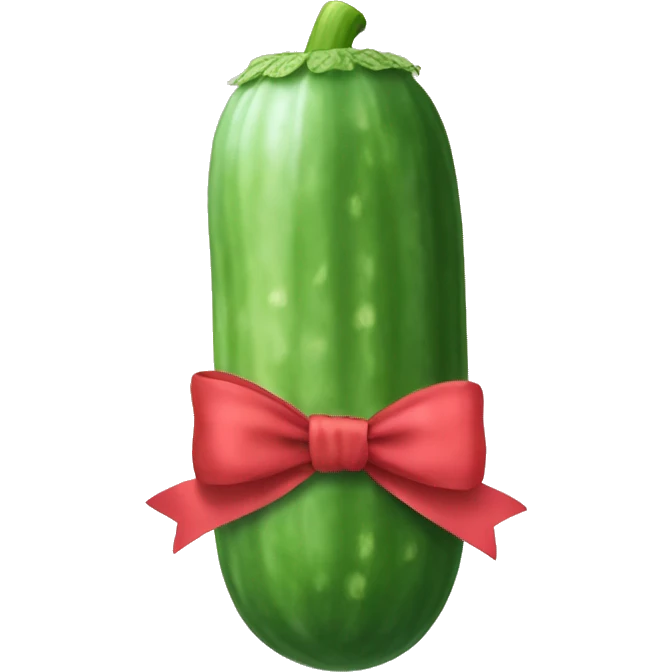 Cucumber with a bow emoji