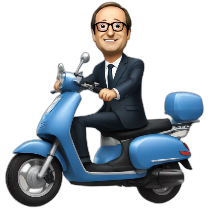 François Hollande sur scooter emoji