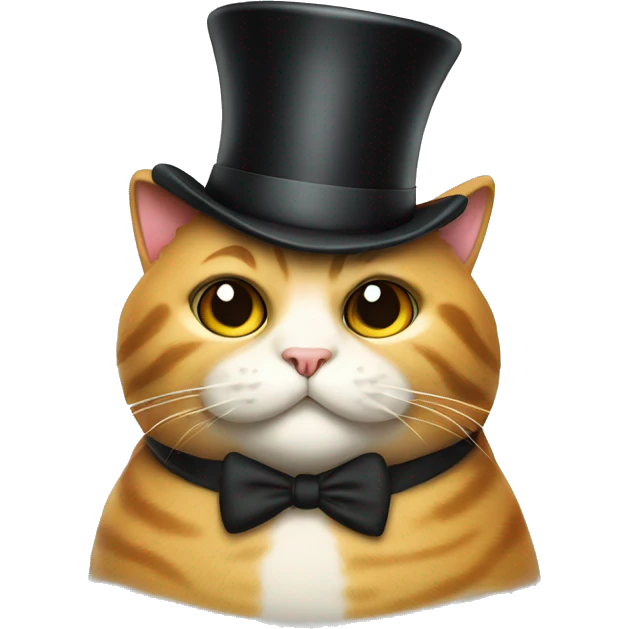 fat cat with top hat emoji