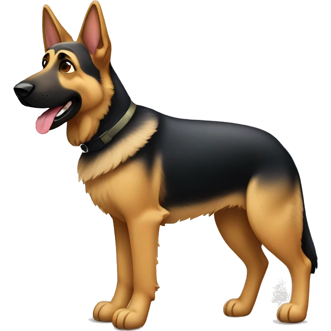 german shepherd paseando emoji