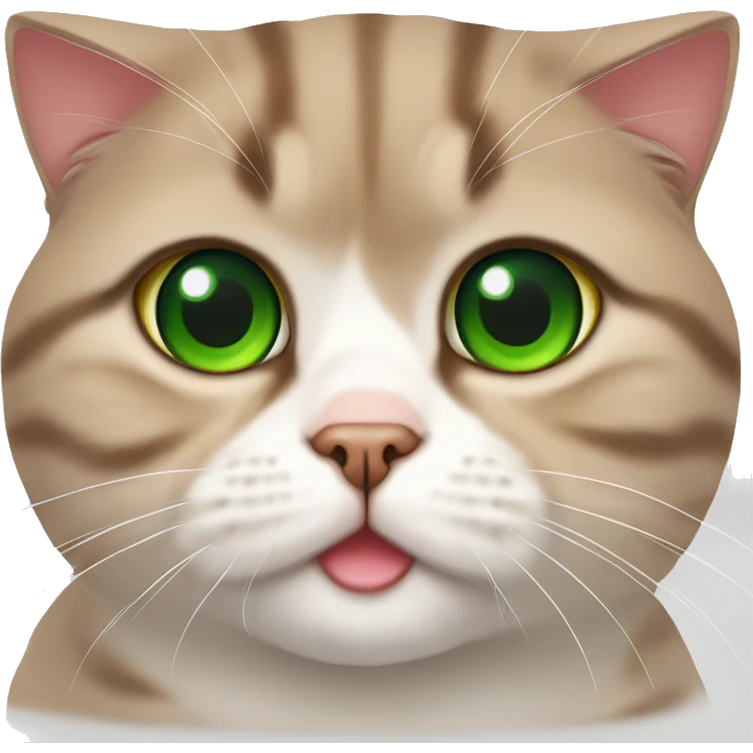 Scottish Fold cat with red fur and green eyes emoji