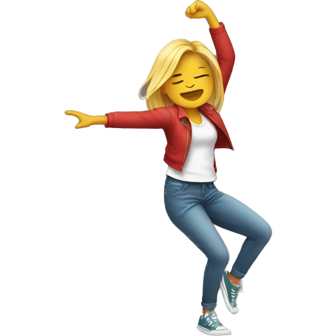 a girl dabbing  emoji
