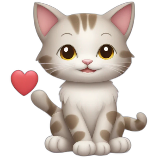 Thankful cat making a heart with its paws emoji