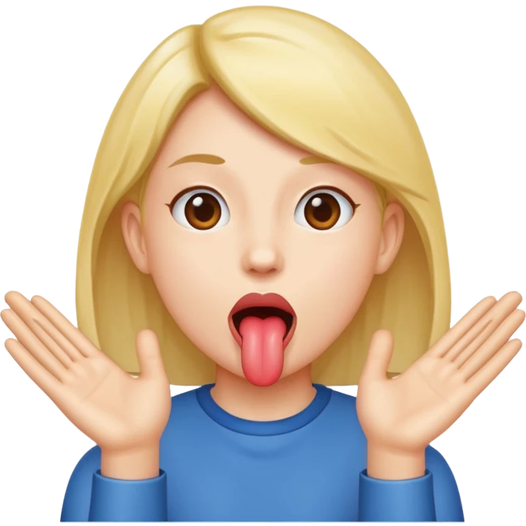 Tongue sticking out hands sticking out on the side emoji