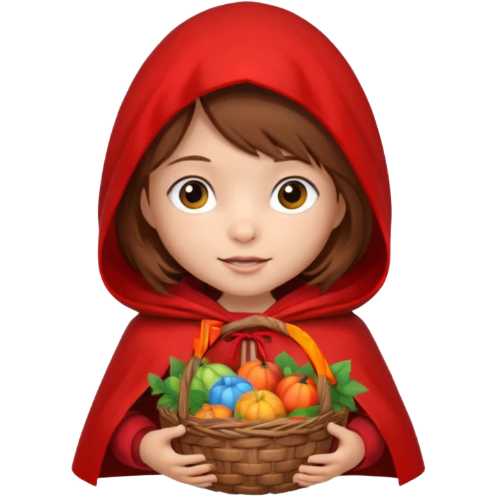 little red riding hood with brown hair 6 years old girl emoji
