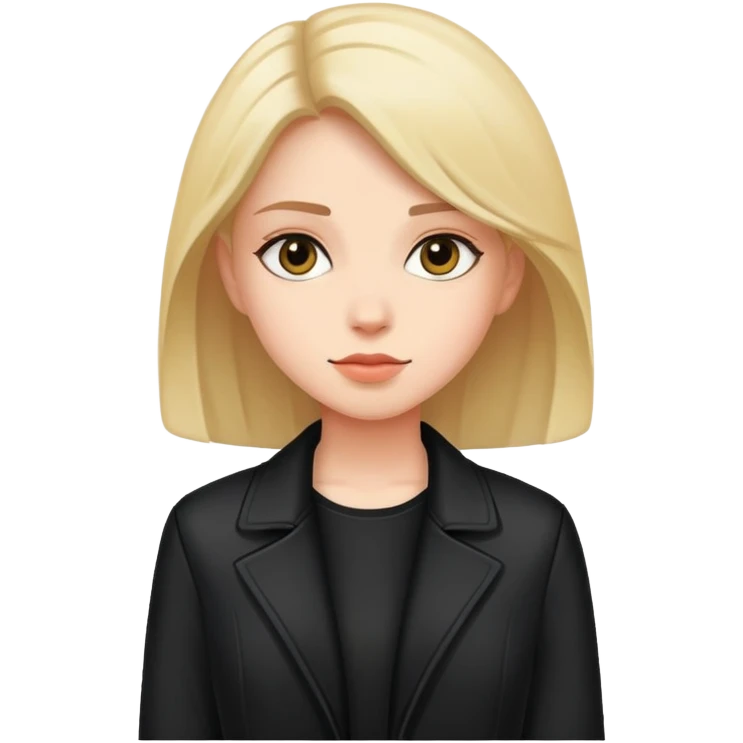 Girl with black jacket  emoji