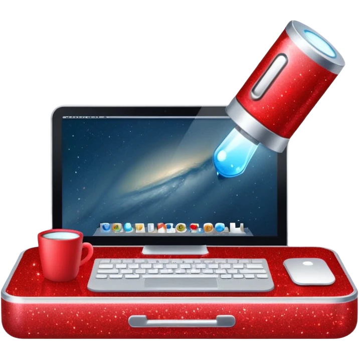 red glitter desk emoji