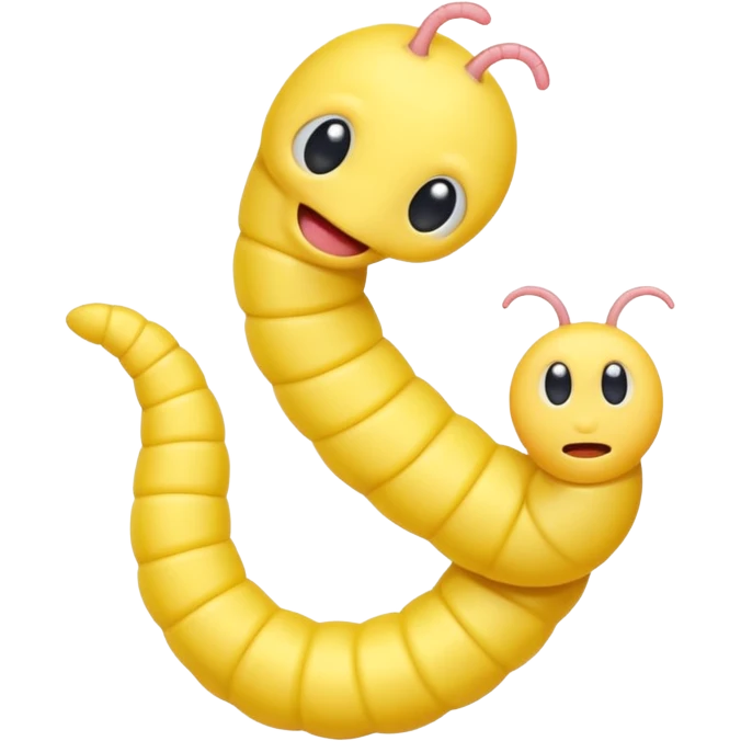 Yellow worm with a weird head emoji