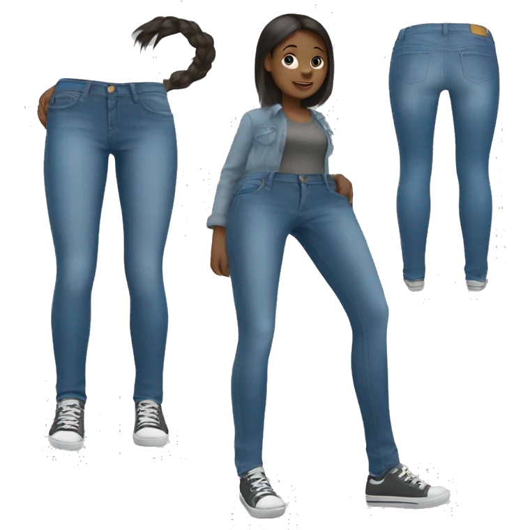 Girl wearing blue jeans  emoji