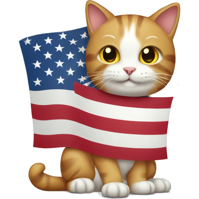 cat with the usa flag emoji
