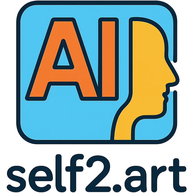 логотип для AI SaaS сервиса self2.art, технологичный стиль, color icon emoji