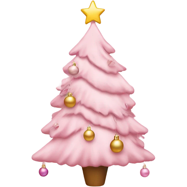 Light pink Christmas tree with ornaments  emoji
