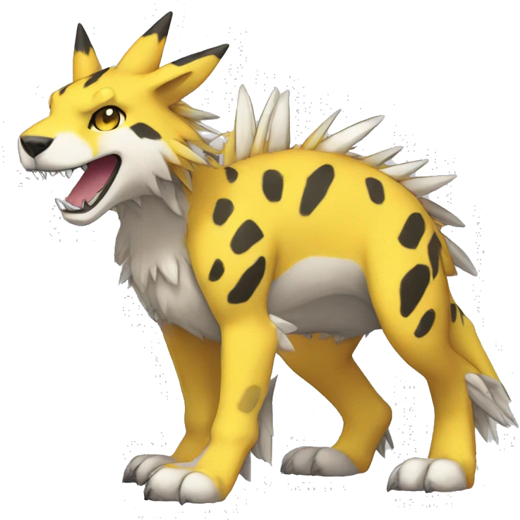 cute cool edgy Digimon-Fakemon-animal with markings full body emoji