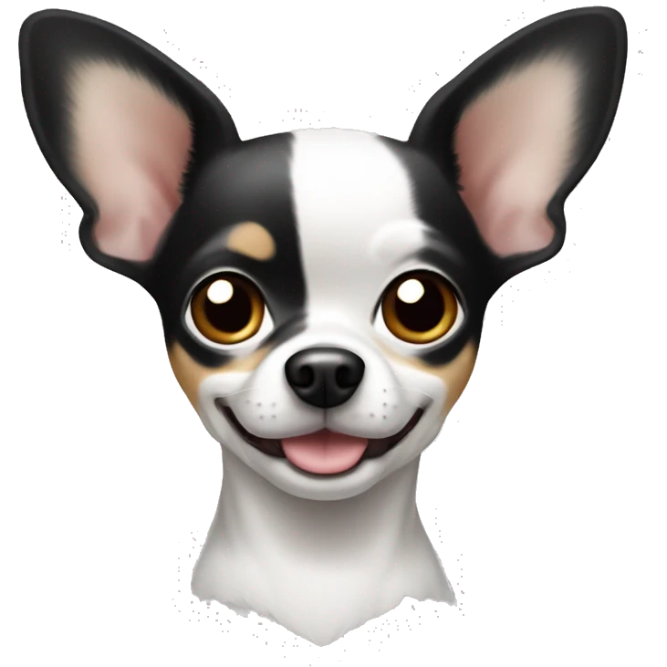 black and white dog chihuahua  emoji
