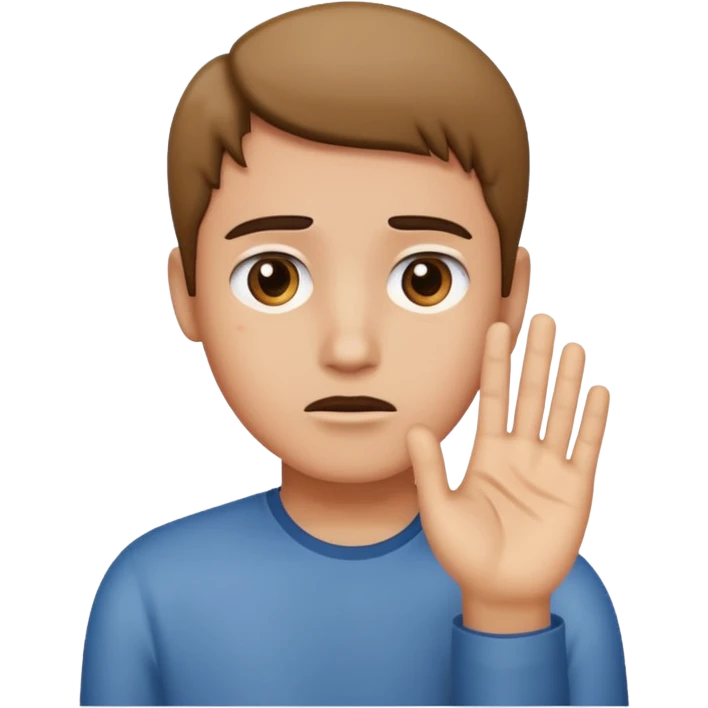 Really worried holding up hand emoji