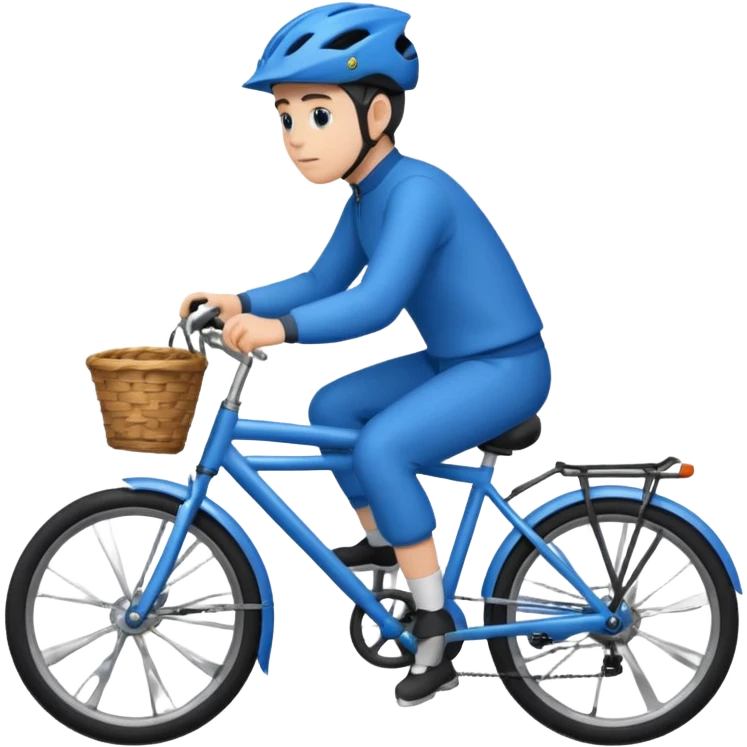 I need a person with blue garmit on a bike  emoji